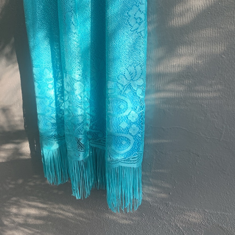 VIP Turquoise Lace Midi Dress - Picture 15 of 15